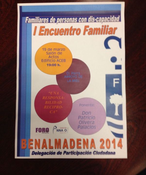 Anna O en el I Encuentro de Familiares de personas con dis-capacidad de Benalmádena
